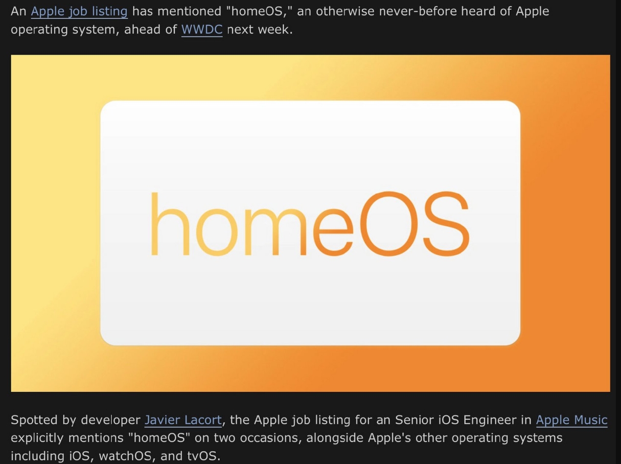 homeOS商标曝光，苹果想要振新HomePod吗？